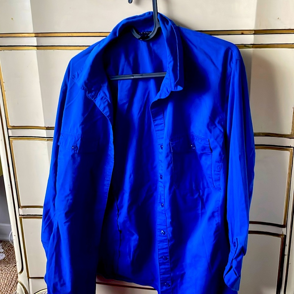 Zac & Rachel Blue Button Down Blouse (Size XL/EG)